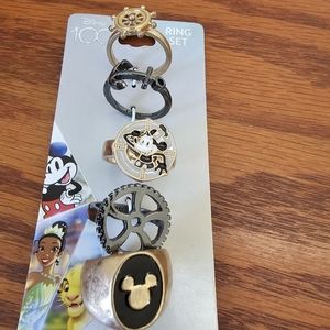 Disney 100 Ring Set Of 5 Mickey Steampunk Women's Size 7 NEW